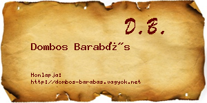 Dombos Barabás névjegykártya